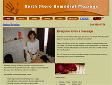 Tablet Screenshot of northshoreremedialmassage.com.au